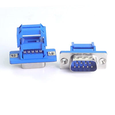 Male / Female Connector IDC Type Metal Shell Assembly Blue DB9 D-SUB 9-Pin - Image 1 of 3
