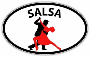 Salsa Dancing Dance Latin Oval Car Bumper Window Sticker Decal 6"X4" - Picture 1 of 1