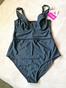 Curvy Kate Size 38G (F) Black First Class Plunge Swimsuit Style 020605 NWT - Picture 1 of 9