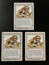 3x Savannah Lions 4th Edition Mtg Magic Unplayed! UP NM White Rare