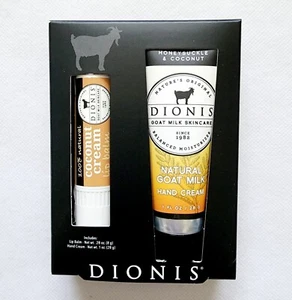 Dionis Natural Goat Milk Hand Cream & Coconut Lip Balm 2Pc Set 28oz&1oz New! C26 - Picture 1 of 2