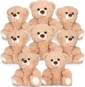 8 Pcs 10 Inches Stuffed Animal Bear Bulk Soft Cute Baby Shower Bear Small Stuffe - Picture 1 of 6