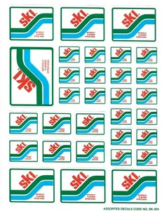 SKI NATURALLY FLAVORED CITRUS SODA DECAL ONE SHEET OF 31 UNUSED DECALS - Picture 1 of 1