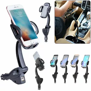 Dual 2 USB Ports Car Charger Mount Holder Car Phone Holder Stand Car Accessories - Picture 1 of 9