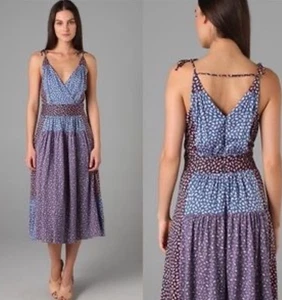 Marc By Marc Jacobs Womens Silk Printed V-neck Shift Dress Multicolor Size Med - Picture 1 of 3
