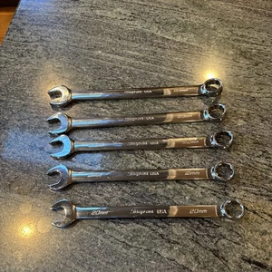 Snap-On soexm705 5 pc 12 point metric flank drive + combo wrench set 20-24mm - Bild 1 von 10