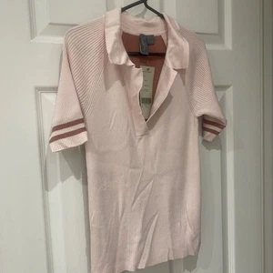 Sweaty Betty Short Sleeve Knitted Ribbed Prep Polo French Pink Size Extra Small - Picture 1 of 6