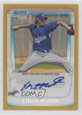 2011 Bowman Chrome Prospects Auto Gold Refractor /50 Ethan Martin #BCP179 Auto - Image 1 of 2