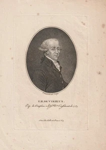 c1790 Francois-Henri de VIRIEUX Französische Revolution Kupferstich-Porträt - Picture 1 of 1