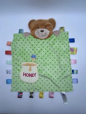 Taggies Verde Bebé Lovey Manta de Seguridad Oso Miel Olla Lunares 14" Foto 1 de 4