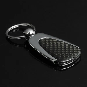NRG D STYLE SPLIT KEY RING KEYCHAIN POLISHED CHROME METAL CARBON FIBER INSERTION - Bild 1 von 2