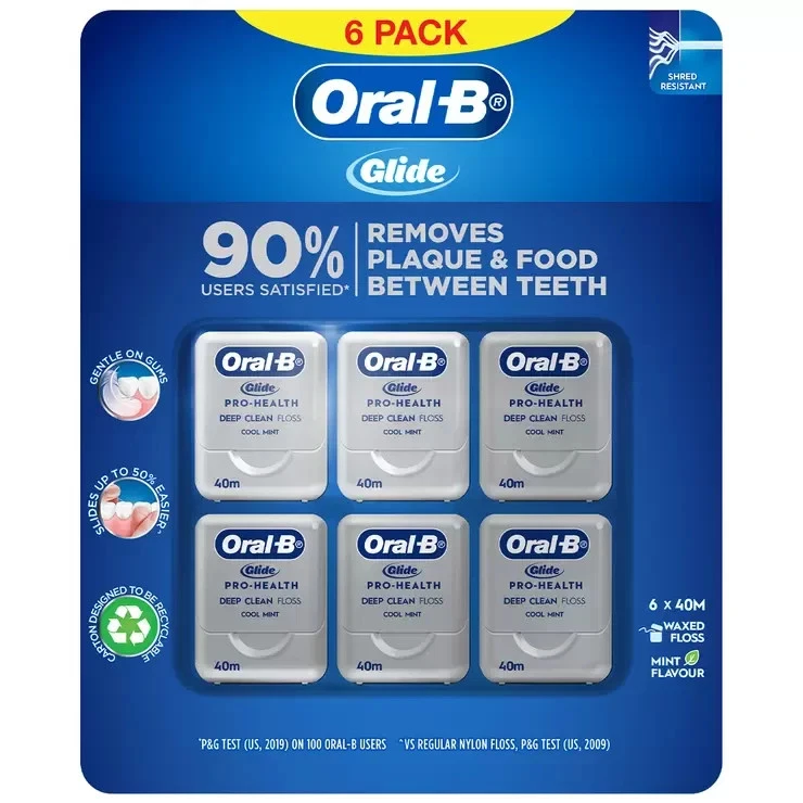 Oral-B Glide Floss 6 x 40M For Strengthens Clinical Deep Clean Teeth - image 1 of 1