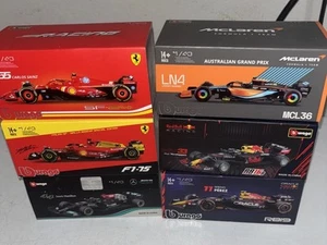 (6) Burago 2023 Formula One F1 McLaren Mercedes Red Bull Ferrari Hard Case - Picture 1 of 3