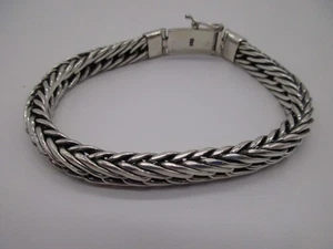 Novica Bali Unisex Sterling Silver Chain Bracelet, Foxtail Balance, 8.25" Length - Picture 1 of 8