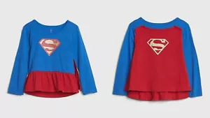 NUEVO CON ETIQUETAS GAP DC Comics Superhéroe Supergirl Capa Camiseta Camiseta Niñas Pequeñas 5T - Imagen 1 de 4