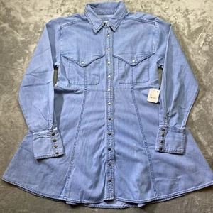 Free People Kleid Damen XS blau Sammi Denim Minikleid Druckknopf neu mit Etikett $ 148 - Bild 1 von 11