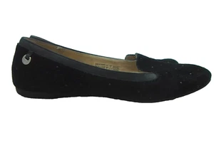 UGG Australia Bentlie Women's Sz 8 Black Suede Flat Slip on Shoes - Picture 1 of 7