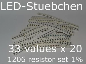 SMD Widerstandssortiment 1206 1%, 33 Werte x 20 Stück = 660 Stück - Picture 1 of 1