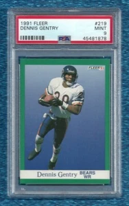 1991 FLEER #219 DENNIS GENTRY PSA 9 MINT POP 1 NONE HIGHER CHICAGO BEARS - Picture 1 of 1