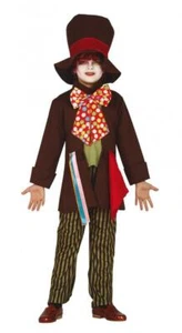 COSTUME CAPPELLAIO MATTO HALLOWEEN CARNEVALE VESTITO BIMBO MATTO GUIRCA CRAZY - Foto 1 di 2