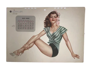 Vintage -May 1947 - Esquire Calendar Girl - Alberto Vargas Pin Up Girl - Picture 1 of 1
