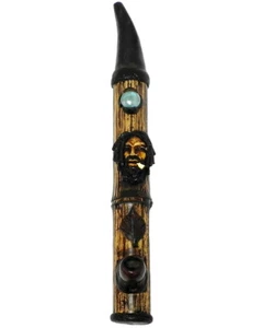 Pipa de paz de bambú natural para fumar tabaco Smoking Bob hecha a mano Rasta Reggae regalo - Imagen 1 de 3