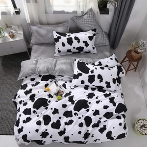 Funda nórdica de algodón con estampado de vaca Doona con funda de almohada individual Queen King Size - Imagen 1 de 12