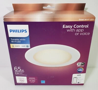 Philips Smart WI-FI, LED Tunable White Recessed DOWNLIGHT, App Control, NEW - Image 1 of 4