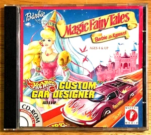 MATTEL—BARBIE AS RAPUNZEL: MAGIC FAIRY TALES—HOT WHEELS CAR DESIGNER—1999 CD-ROM - Picture 1 of 2