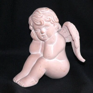 Engel aus roter Keramik Puttenengel Träumer #6305 - Bild 1 von 4