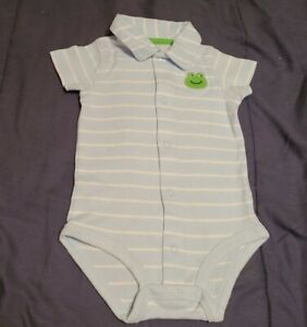 Carters Baby collared striped frog Bodysuit Size 6m