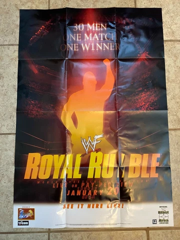WWF Royal Rumble 2001 PPV Promotional Poster 27x39 Folded The Rock WWE Cover