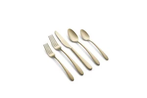 Cambridge Silversmiths Poet Champagne Satin 20-Piece Flatware Set Service for 4 - Picture 1 of 3