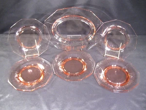Cambridge Decagon Pink Platter Lunch Plates 8 Total Pieces 9 - Picture 1 of 23