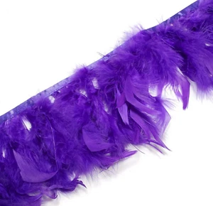 Chandelle Premium con ribete de plumas púrpura Mardi Gras por yarda - Imagen 1 de 1