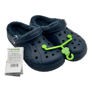 CROCS with Baya Lining Kids Navy Blue Youth Size J3 NWT - Picture 1 of 6
