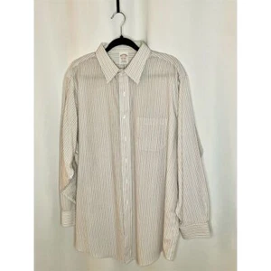 Camisa de vestir Brooks Brothers para hombre a rayas 17,5 multicolor manga larga - Imagen 1 de 9