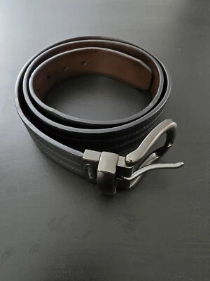 Cinturón Columbia Cuero Sintético Reversible Cosido Marrón/Negro Talla L 38-40  Foto 1 de 4