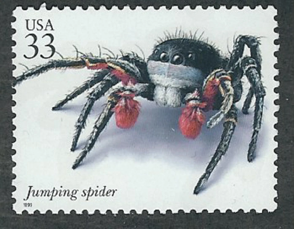 Scott #3351-t...33 Cent...Insects & Spiders...Jumping Spider..3 Stamps - Image 1 of 1