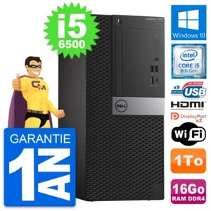 PC tour DELL OptiPlex 7050 Core i5-6500 RAM 16Go Disco 1To HDMI Windows 10 Wifi - Imagen 1 de 7