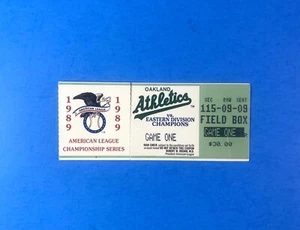 1989 ALCS Ticket Stub Game 1 - Oakland A's / Blue Jays - Rickey Henderson MVP - Picture 1 of 3