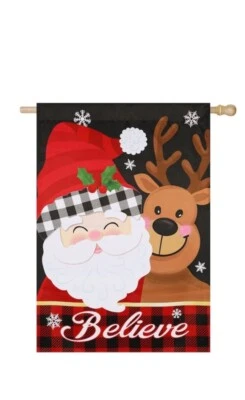 Style Selections 2.33-ft W x 3.66-ft H Holiday House Flag - Image 1 of 2