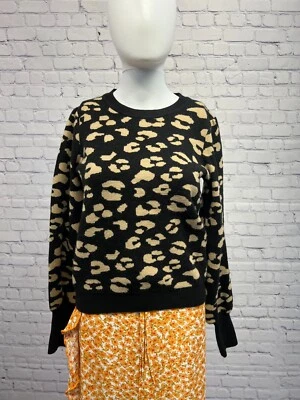Lularoe Piper  Women's Long Sleeve Sweater Black Animal Print Size XS - Image 1 of 4