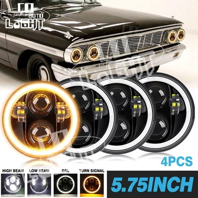 4件装5.75英寸LED车头灯Hi-Lo DRL光束适用于福特乡村轿车Galaxie 500 — 第 1/4 张图片