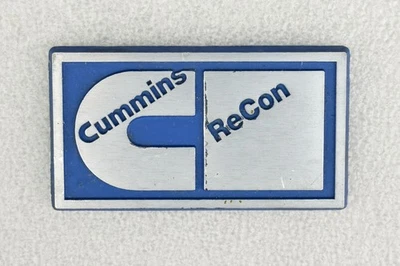Металлическая табличка с эмблемой дизельного двигателя Cummins ReCon значок 3 дюйма синий и серебристый - Изображение 1 из 4