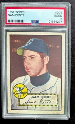 1952 Topps #304 Sam Dente PSA 2 Chicago White Sox Shortstop - Image 1 of 2