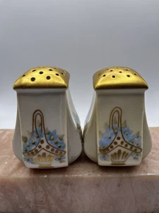 Vintage Irice Keramik Blumenkorb Salz und Pfefferstreuer - Bild 1 von 5