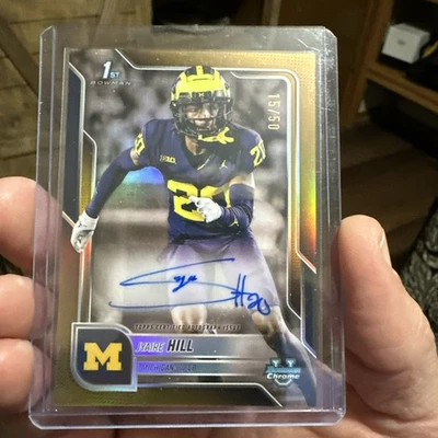 💥2025 Bowman Chrome U JYAIRE HILL 1st Bowman Gold Refractor Auto #/50 SP - Image 1 of 2