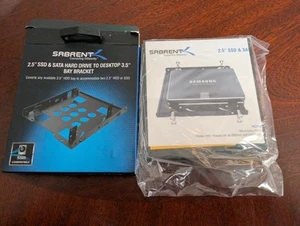 New Sabrent 2.5" SSD & Sata hard drive to desktop 3.5" bay bracket, read detail - Afbeelding 1 van 6