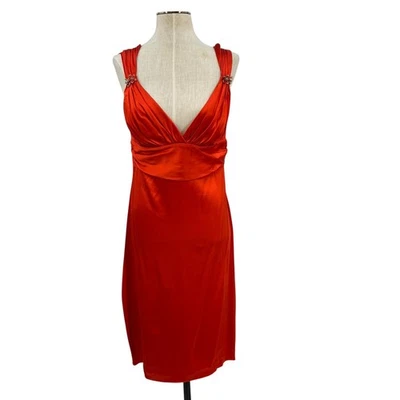 Roberto Cavalli Dress Slip Silk Empire Sleeveless Orange Size 44 US 8 - Image 1 of 4